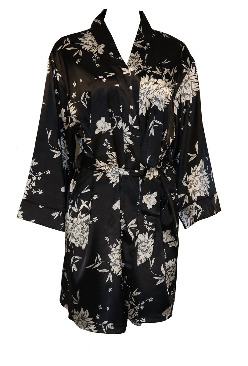 Women's floral Print Satin Robe Bridesmaid Wedding Party Robe Shop