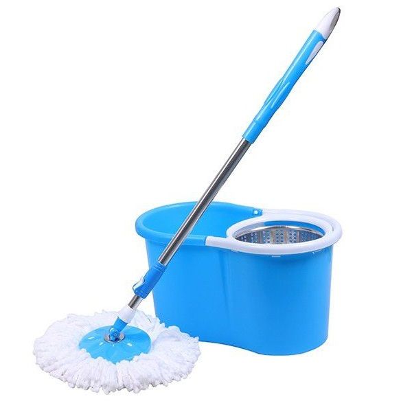 Rotating 360° Magic Spin Mop and Plastic Bucket Set - Orange