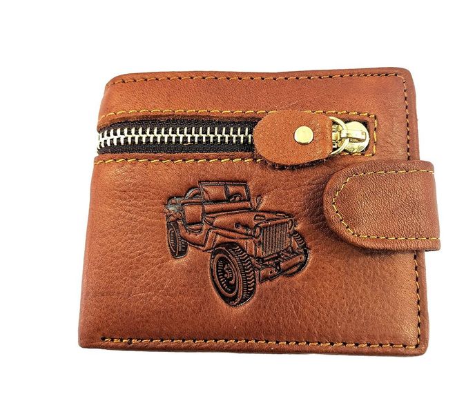 Men's Bi-Fold Genuine Leather Wallet Light Brown- 861-13