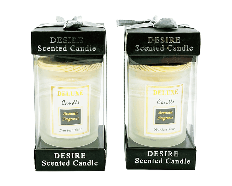 Handmade Scented Glass Candle-100% Natural Soy Wax - Rose - Set of 2