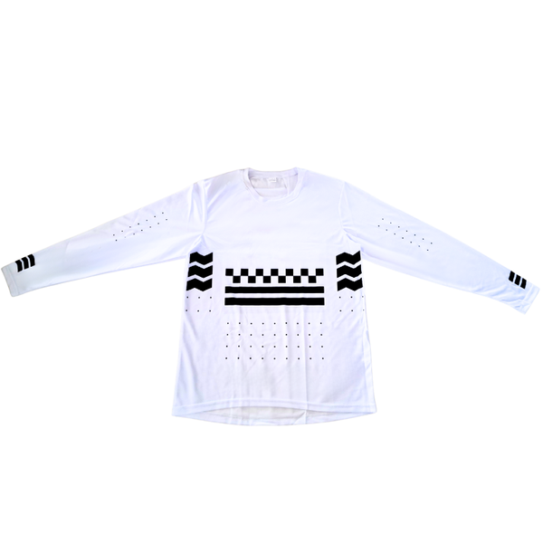 Soft Polyester MTB/BMX Jerseys - White &amp; Black