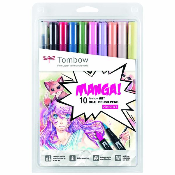 Tombow ABT Dual Brush Pens - Manga - Shojo - 10-Pack