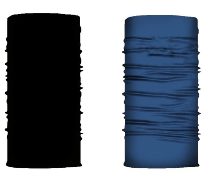 Face-Neck Warmer Bandana Face Shield Black and Navy Face Set of 2