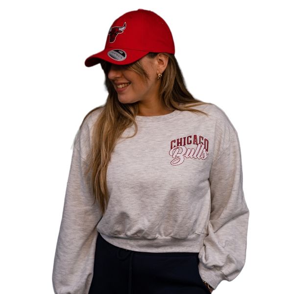 NBA Women's Chicago Bulls Transition Crew Sweat - Ice Melange