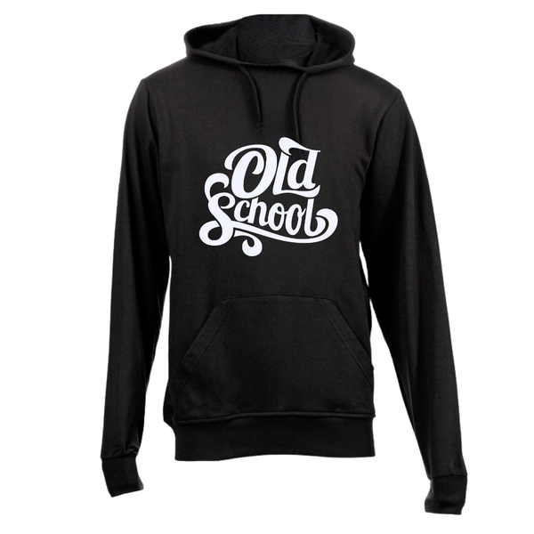 Black Brushed Cotton Hoodie - Old School