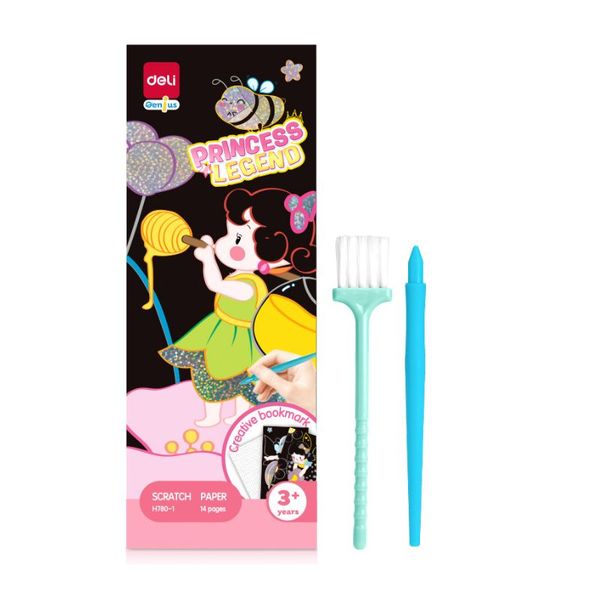 Deli Kids Scratch Paper Set - Princess Legend 14 pages Assorted Designs