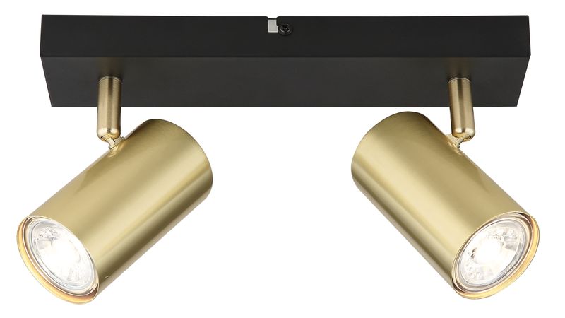 Bright Star Modern 2-Light Spotlight in Matt Black and Brass - S418/2