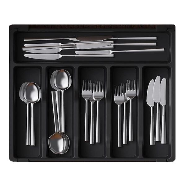 Drawer Knife Block, Expandable Drawer Organizer, Multifunctional Tray