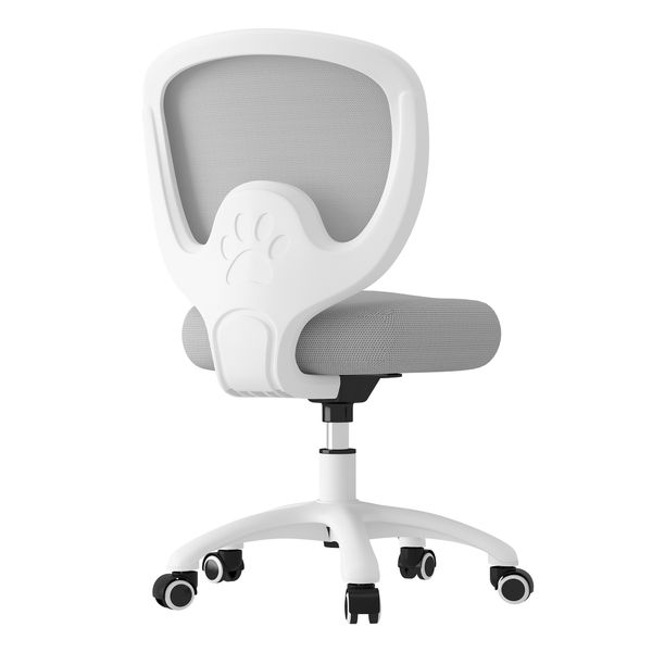 Low-back office chair without arms with wheels