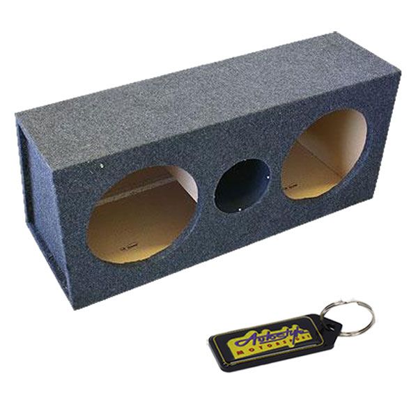 12" Double Subwoofer Box Enclosure with Port &amp; Gel Key Holder