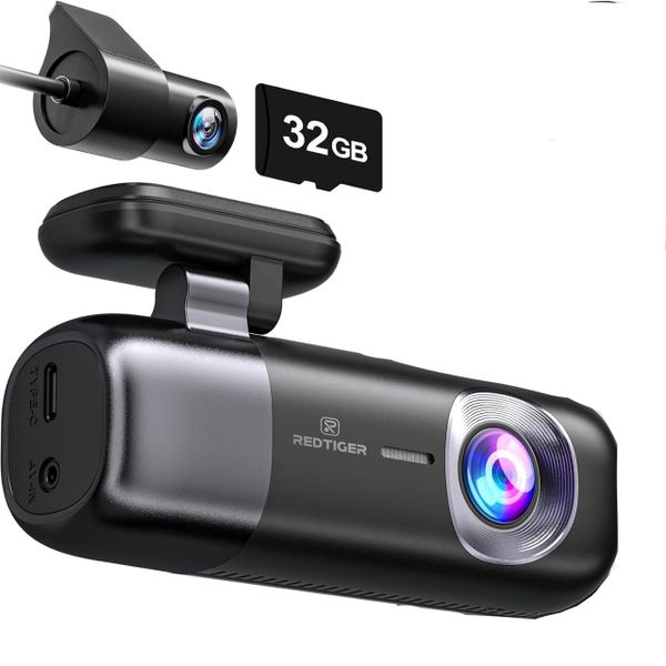 REDTIGER F9 Dash Cam 4K Front and Rear 1080P, WiFi GPS Night Vision