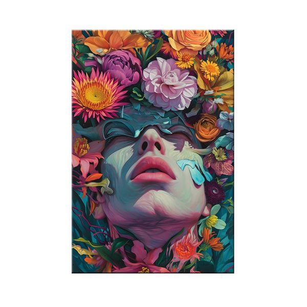 Canvas Art-3 Piece Flower Head Floral Reverie Wall Art