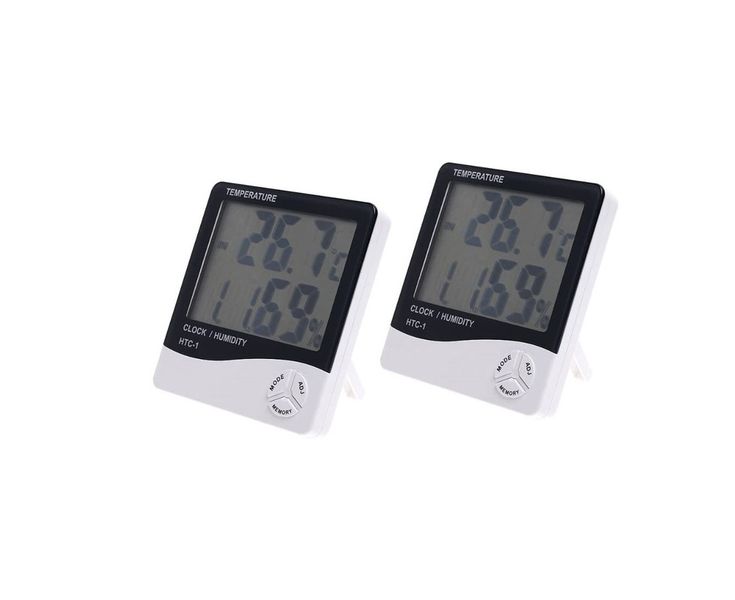 2 Pack Digital Temperature And Humidity Thermometer Indoor Clock