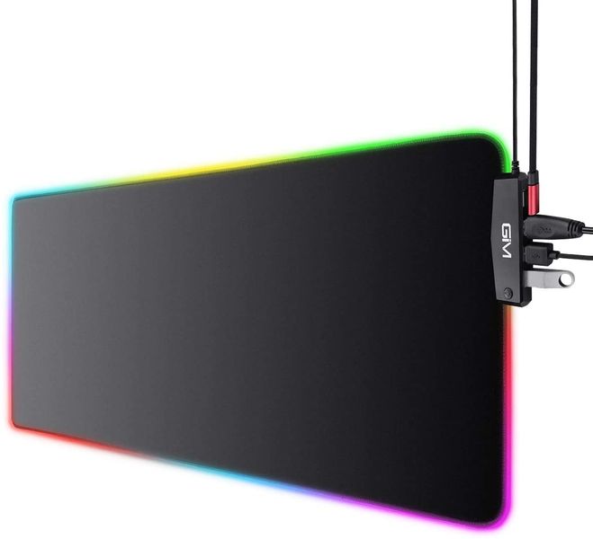 4 Port USB - Anti Slip Illuminated LED Extended - Extra Large RGB Mouse Pad