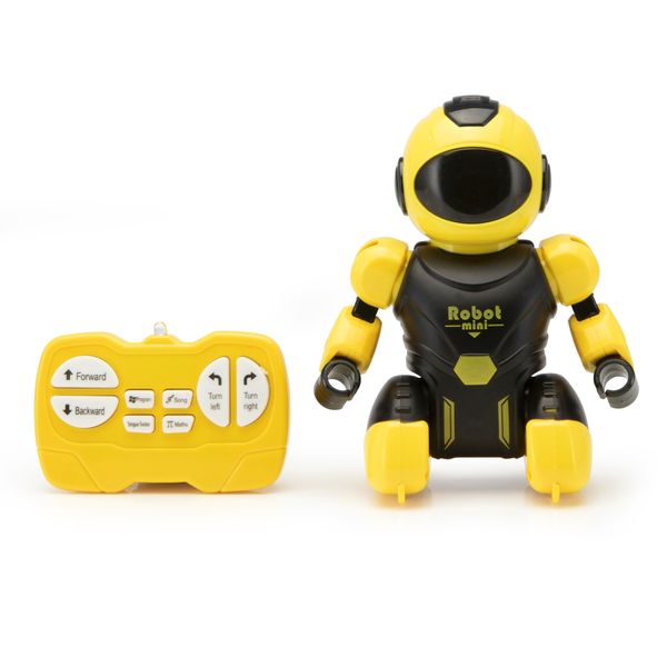 Infrared Mini Robot (16cm tall) with Battery &amp; USB Charger - Yellow