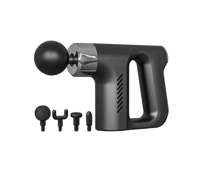 Aorlis AO-77942 Rechargeable Adjustable 5 Speed Electric Massage Gun 4 In 1
