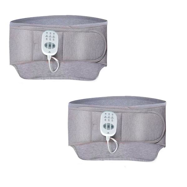 Vibrating Airbag Massage Waist Belt with Heating Function - 2-Piece