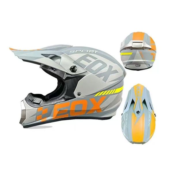 Sleek Gray-Orange Sports Helmet with Bold Design