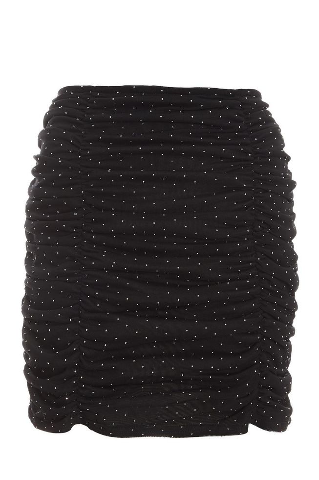 Quiz Ladies - Black Diamante Mesh Mini Skirt | Shop Today. Get it ...