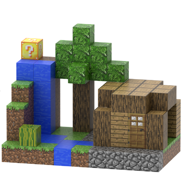 107 Piece Build Mine Magnet World Pixel Cube Blocks- Brookside Hut