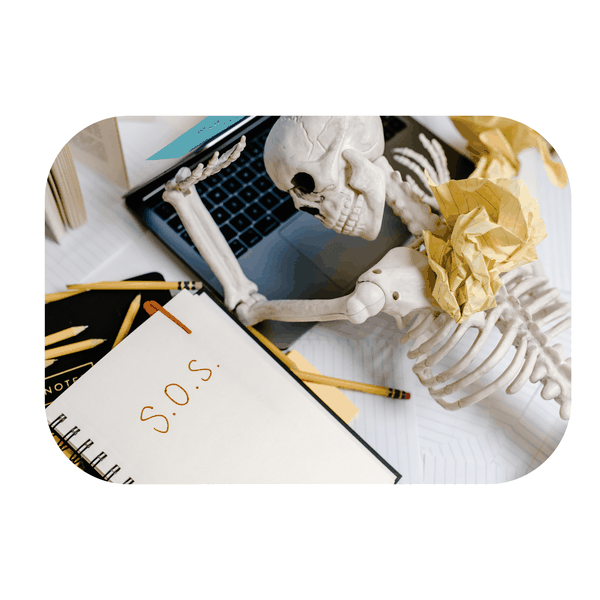 Overworked Skeleton Printed Mouse Pad