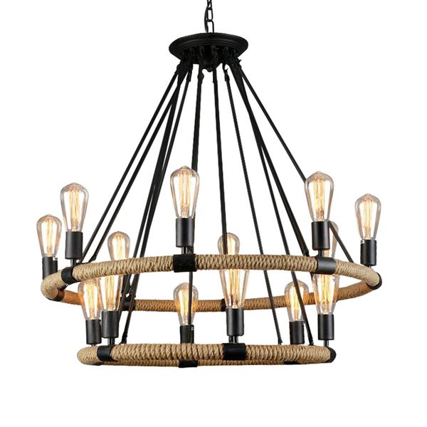 MrUL-Vintage Rope Style Chandelier 8+6