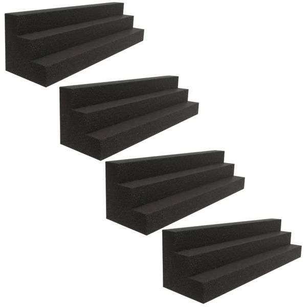 Acoustic Foam Echo-Less Slim Bass Trap - Black (Set of 4)