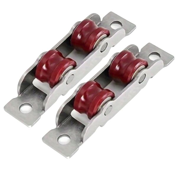 Tool DIY 88 Type Double Concave Sliding Door Roller Wheels 2pcs - 6.4cm