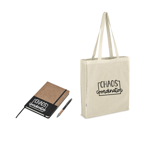 Teacher notebook/bag set 3pc - Chaos coordinator