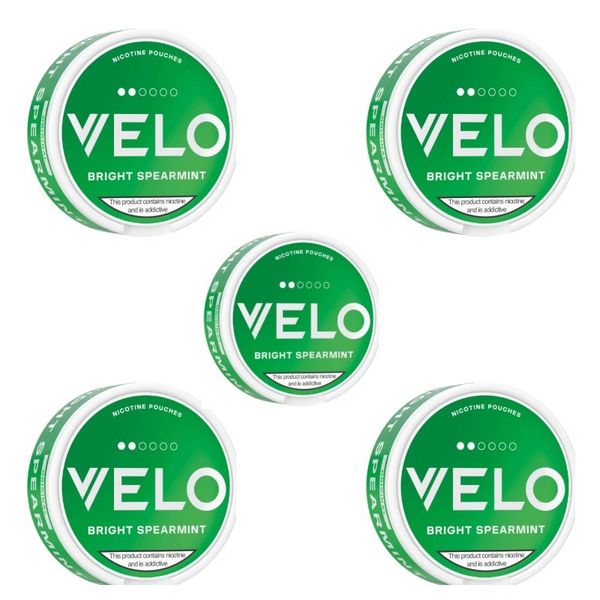 Velo Mini Nicotine Pouches - Bright Spearmint 6mg - 5 pack (75 Pouches