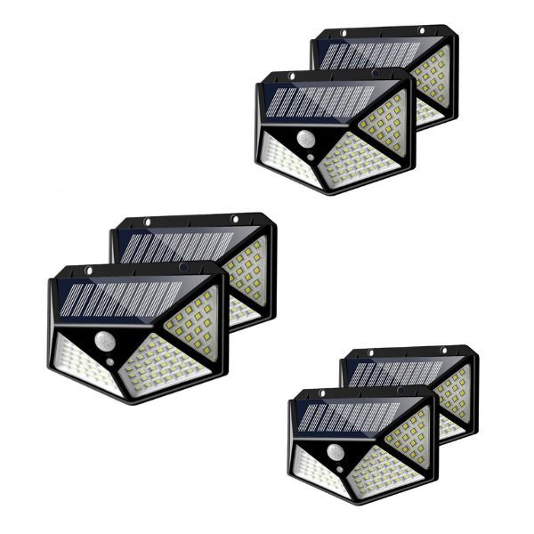 Solar Motion Sensor LED Wall Lights - 6 Pcs