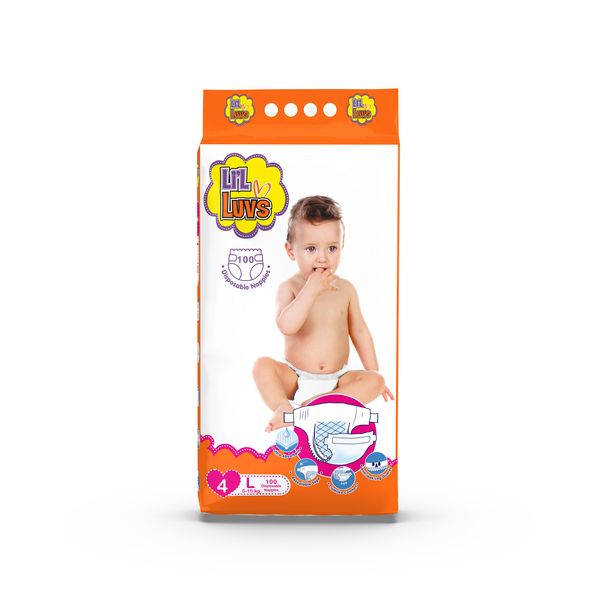 Lil Luvs Nappies Large 100's