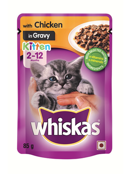 Whiskas Kitten Pouches - Chicken in Gravy - 12 x 85g
