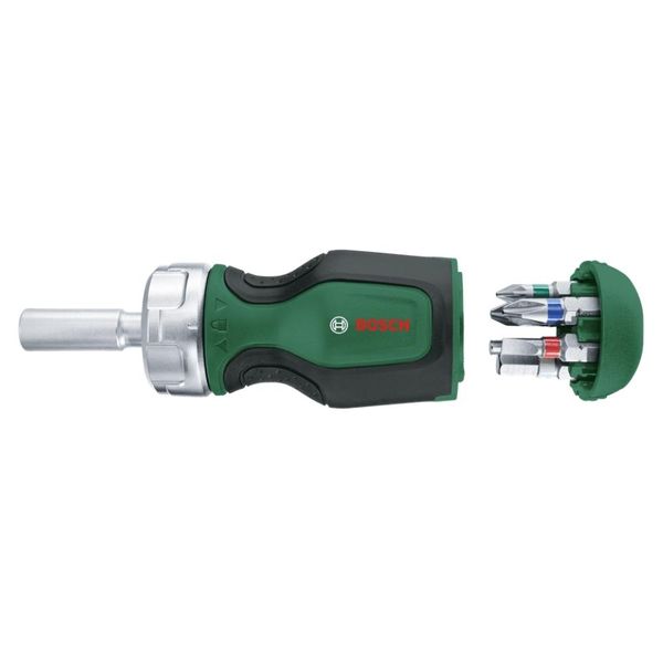 Bosch - Stubby Ratchet Screwdriver with 6 Bits