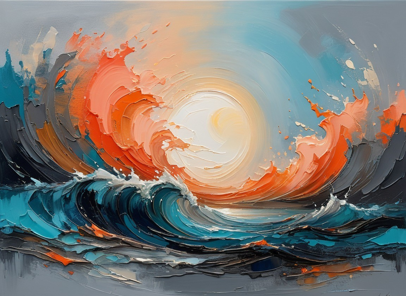 Modern Canvas Wall Art Home Decor - Abstract Ocean Waves