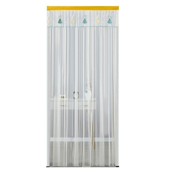 Lace Embroidery Door Curtains, Privacy Room Divider Windows Drapes(Beige)