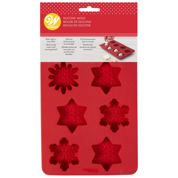 Wilton 8 Cavity Silicone Snowflake Candy Treat Microwave Safe Mould Tray
