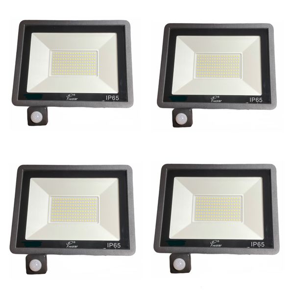 4 Pack - 50w LED Motion Sensor Floodlight