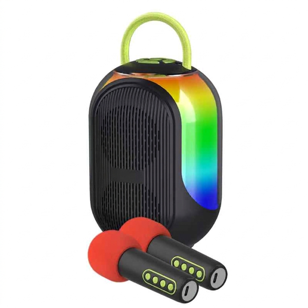 Portable Karaoke Speaker with Dual Microphones &amp; RGB Lights (Q-YX133)