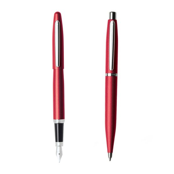 Sheaffer VFM Excessive Red Chrome-trim Gift Set - Ballpoint &amp; Fountain