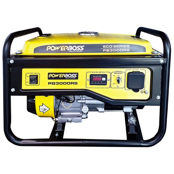 PowerBoss 3kVA Recoil Start Petrol Generator (PB3000RS) - Black/Yellow