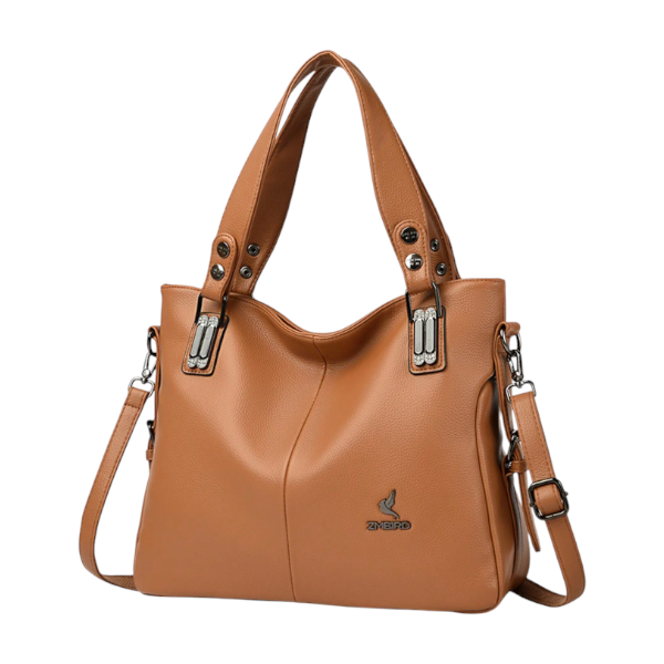 ZMBIRD - Classic Luxe PU Leather Tote Bag - Camel