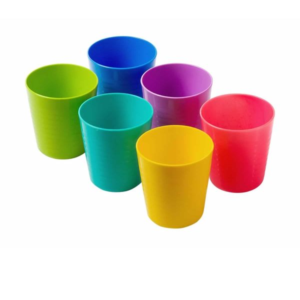 Toolhome - Kiddies Rainbow Plastic Tumblers / Cups - Pack of 6
