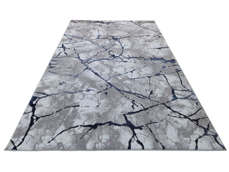 Modern Grey-Blue Machine Made Rug - 290 x 200 CM