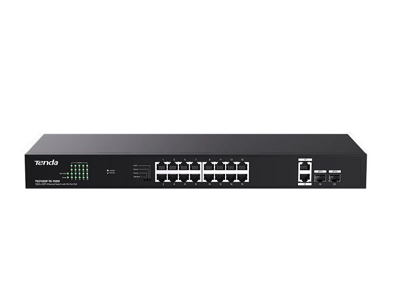 TENDA 18-Port Ethernet Switch Wit 16 PoE +2SFP 150W(TE-TEG1120P-16-150W)