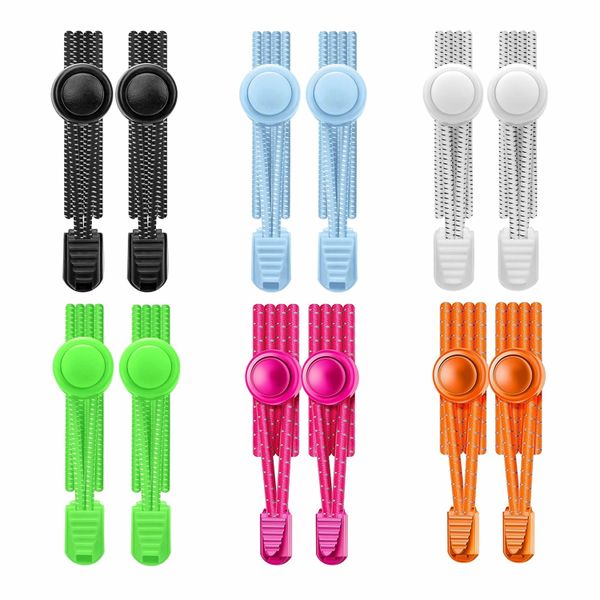 6 Pairs No Tie Shoe Laces For Adults, Elastic Shoe Laces,Shoelaces Tieless