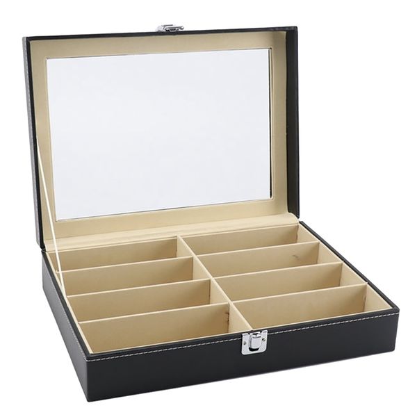 Beauty Home Sunglasses Wooden Case 8 Grid Black