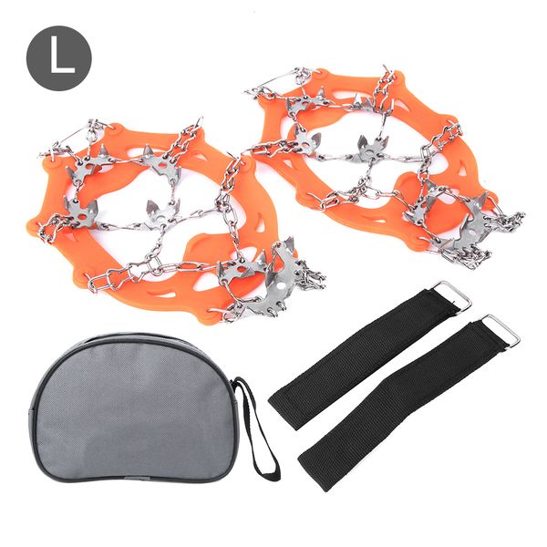19-Tooth Orange L Anti-Slip Ice Climbing Crampons