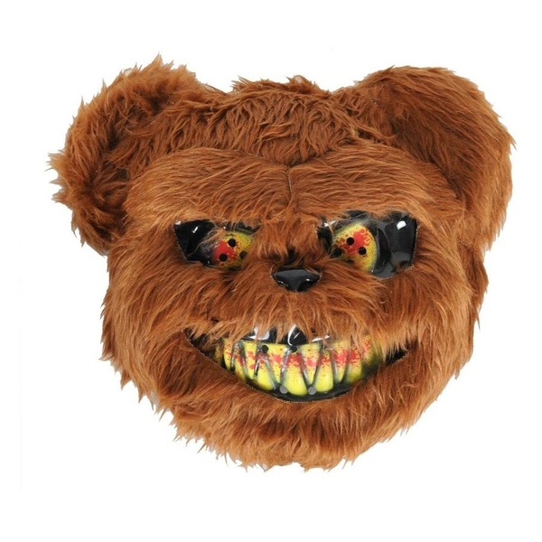 Scary Brown Bear Fluffy Animal Mask Halloween Costume