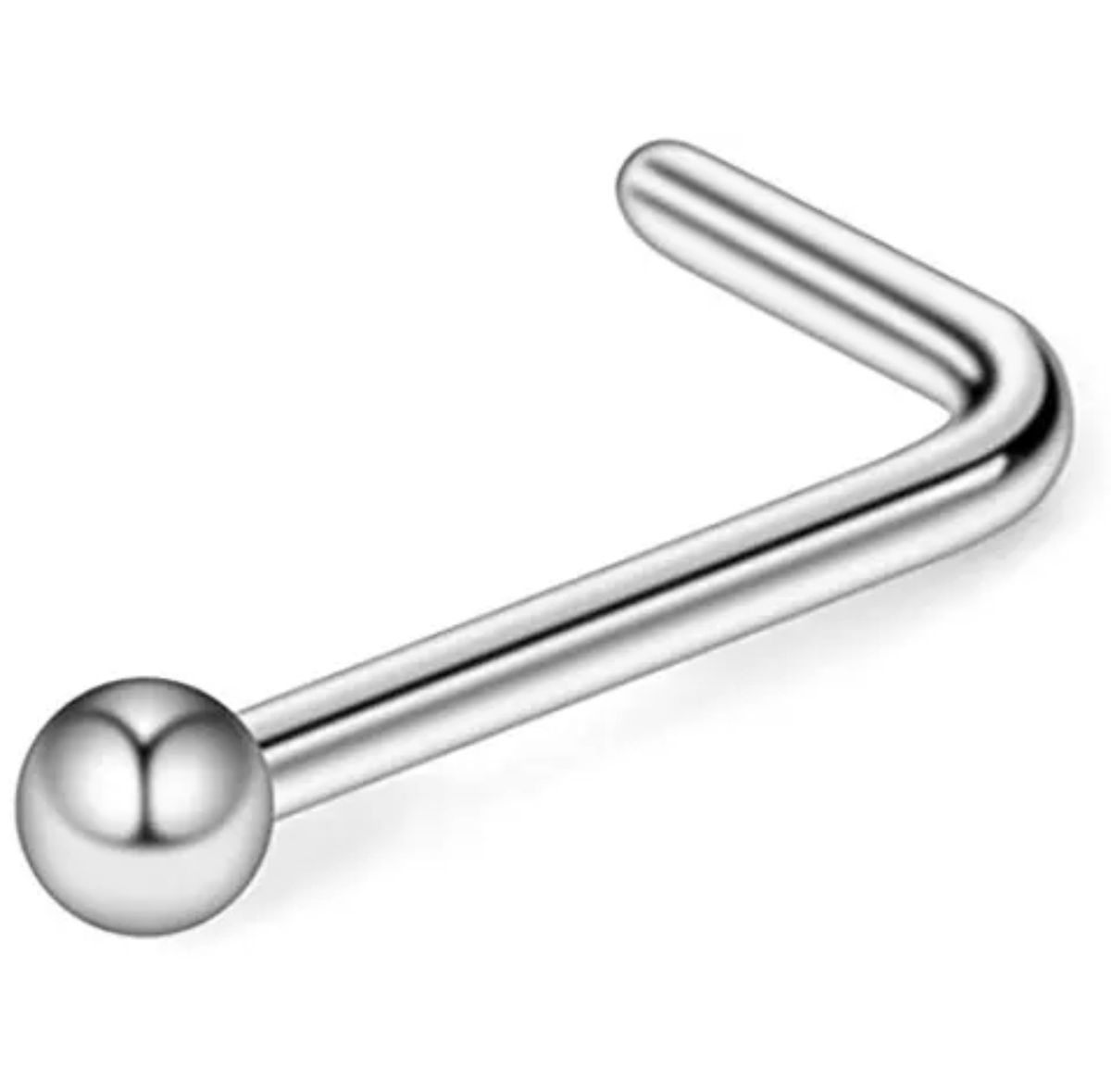 S & C Surgical Steel L Shape Ball Stud Nose Ring Silver Shop Today. Get it Tomorrow